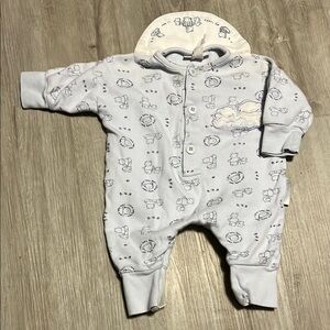 Baby Blue Printed One Piece